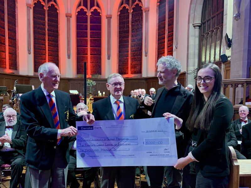 The Patrick G Johnston Centre for Cancer Research (@qubpgjccr) on Twitter photo Chief organiser Jim Brown of Queen’s Island Victoria Male Choir presented the cheque to Dr Victoria Dunne & <a href="/ProfJOSullivan/">Prof Joe O'Sullivan</a> who gave a short update on the work of the #ProEx Prostate Cancer Centre of Excellence and thanked everyone involved on a fantastic fundraising effort.(2/3) Chief organiser Jim Brown of Queen’s Island Victoria Male Choir presented the cheque to Dr Victoria Dunne & <a href="/ProfJOSullivan/">Prof Joe O'Sullivan</a> who gave a short update on the work of the #ProEx Prostate Cancer Centre of Excellence and thanked everyone involved on a fantastic fundraising effort.(2/3)
