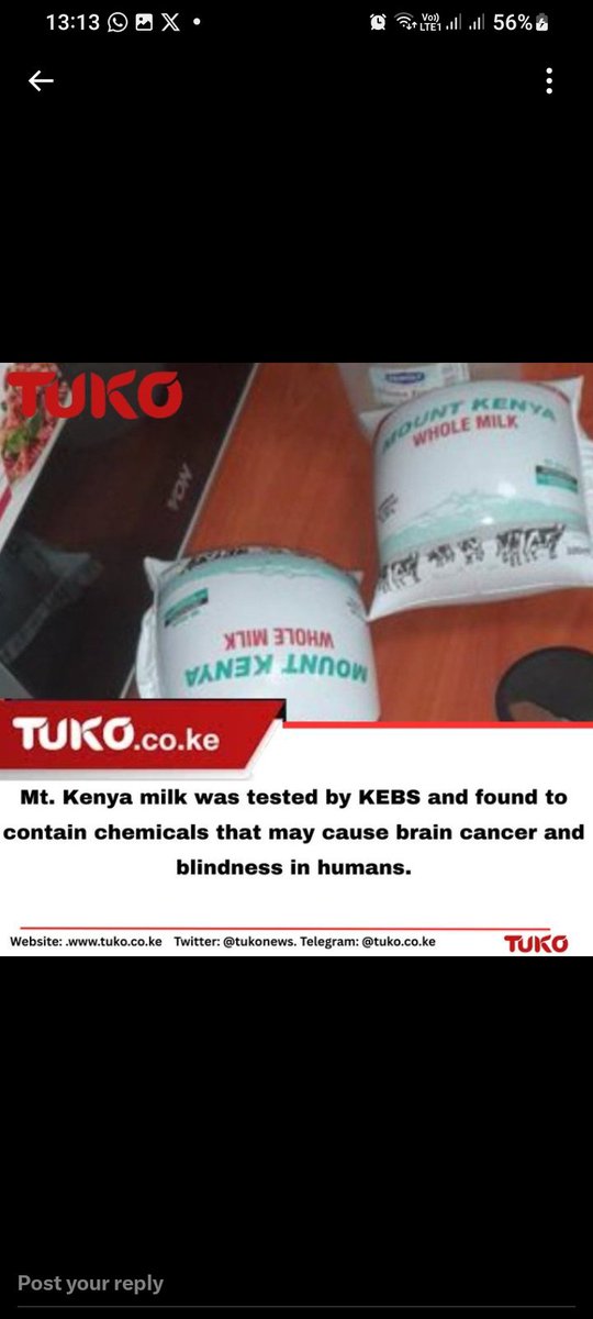The Milk is Truly Poisonus . AVOID THEM.

RETWEET WIDELY🔄

#RutoMustGo #MtKenyaFocus #Eid2025 |GOK This Week|Eid Mubarak|Gor Mahia|Development Tour|Kimani Mbugua|Rain|Mungiki|Nyayo Stadium|Sonko| #ShemejiDerby