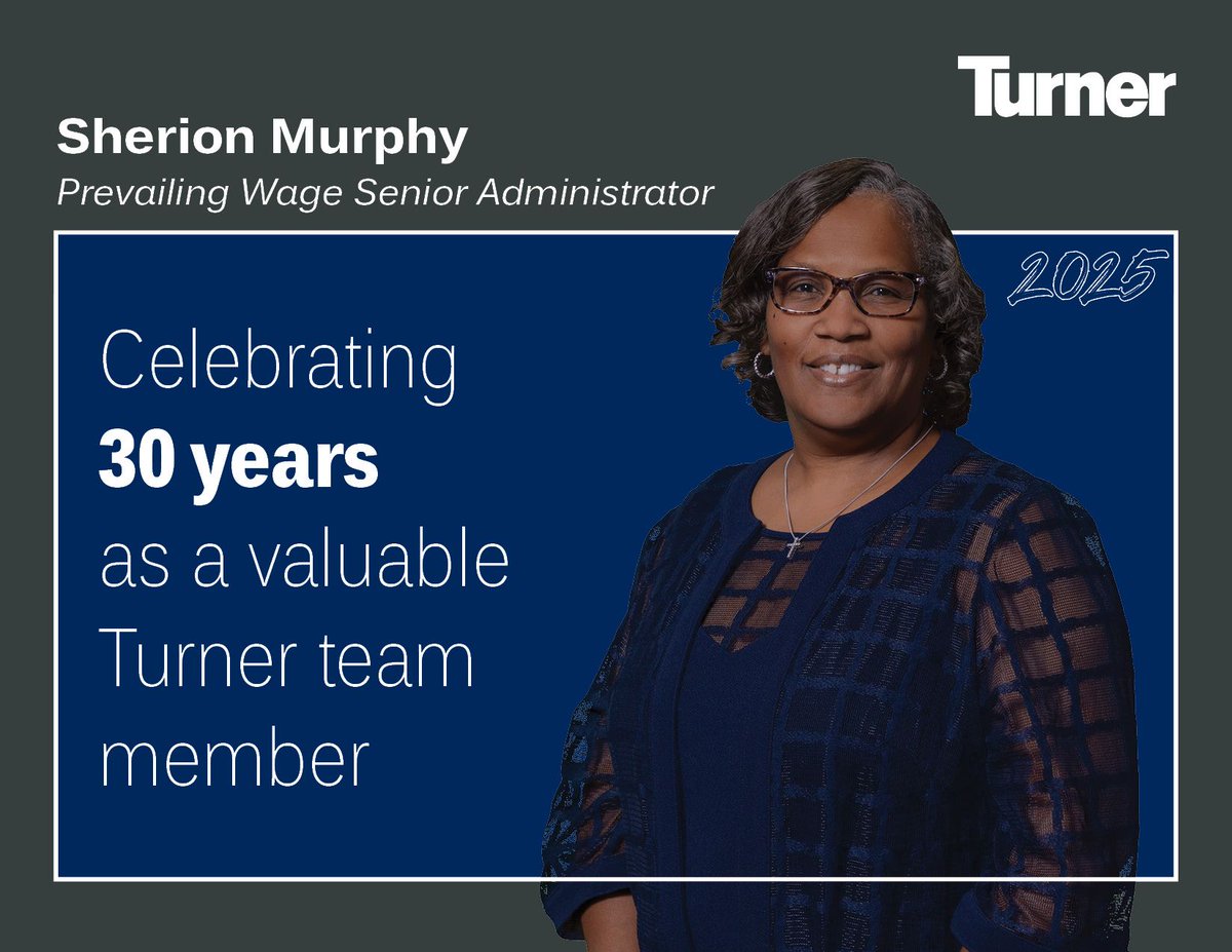 This month we were thrilled to celebrate Sherion's incredible milestone of 30 years of dedicated service with Turner Construction. Your hard work, commitment, and passion have been an inspiration to all of us. Thank you for your unwavering dedication!