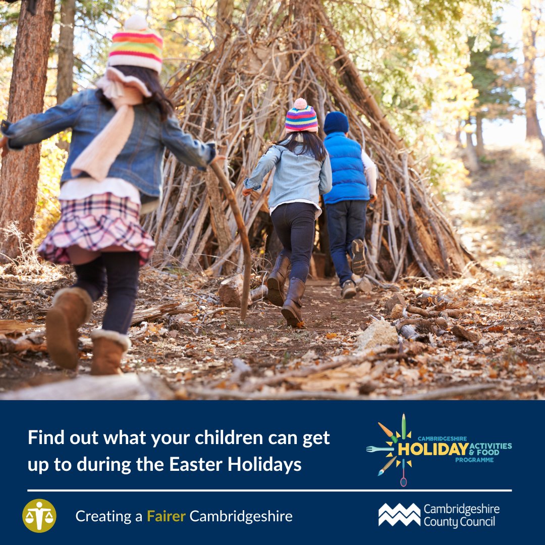 Find out more about what your children could get up to on our free Holidays and Food scheme this Easter!

More details &amp; check if your family is eligible: ow.ly/oApA50UZeKN

#HAF2025 #Cambridgeshire #FairerCambridgeshire