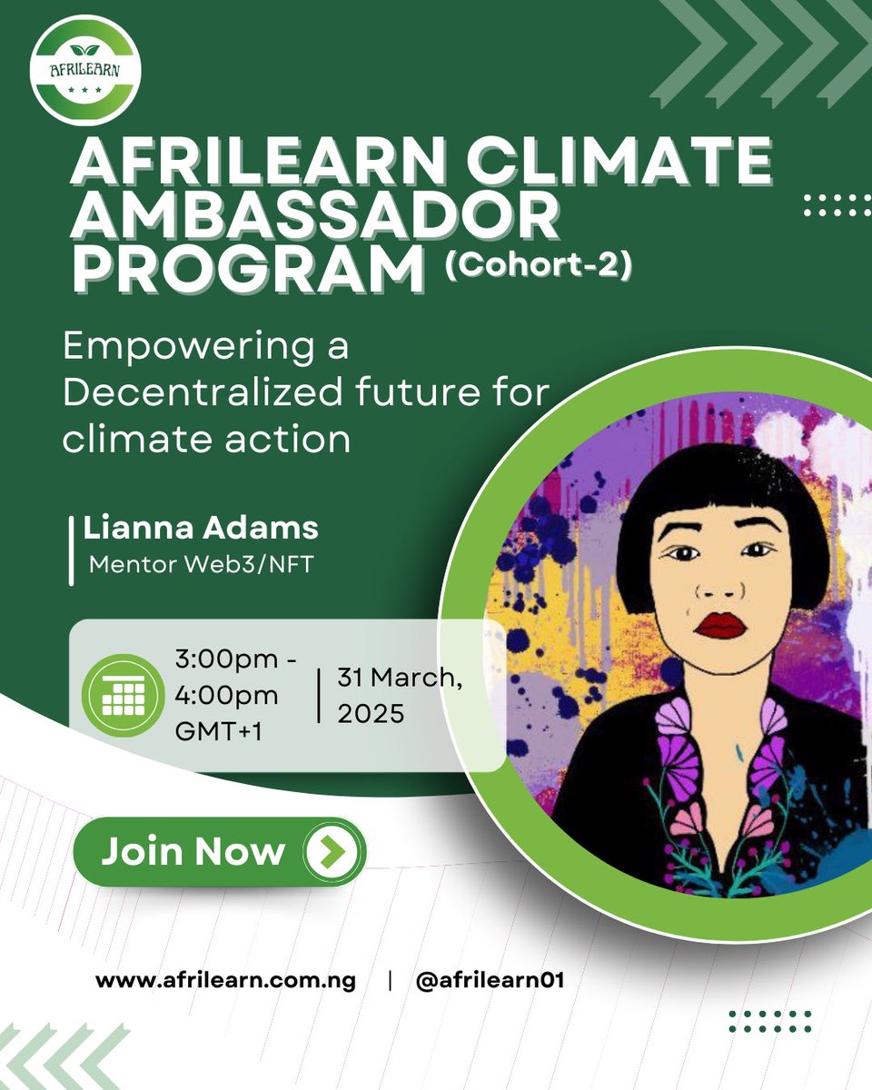 AfriLearn (@afrilearn1) on Twitter photo Hello everyone,
A quick reminder about our session happening today!
Join us as we explore how blockchain technology extends beyond crypto and its impact on real world projects.
Looking forward to an engaging discussion!
See you there ✨
<a href="/LiannaAdams/">Lianna-Adams.eth|tez ✨ humanity-first culture</a> Hello everyone,
A quick reminder about our session happening today!
Join us as we explore how blockchain technology extends beyond crypto and its impact on real world projects.
Looking forward to an engaging discussion!
See you there ✨
<a href="/LiannaAdams/">Lianna-Adams.eth|tez ✨ humanity-first culture</a>