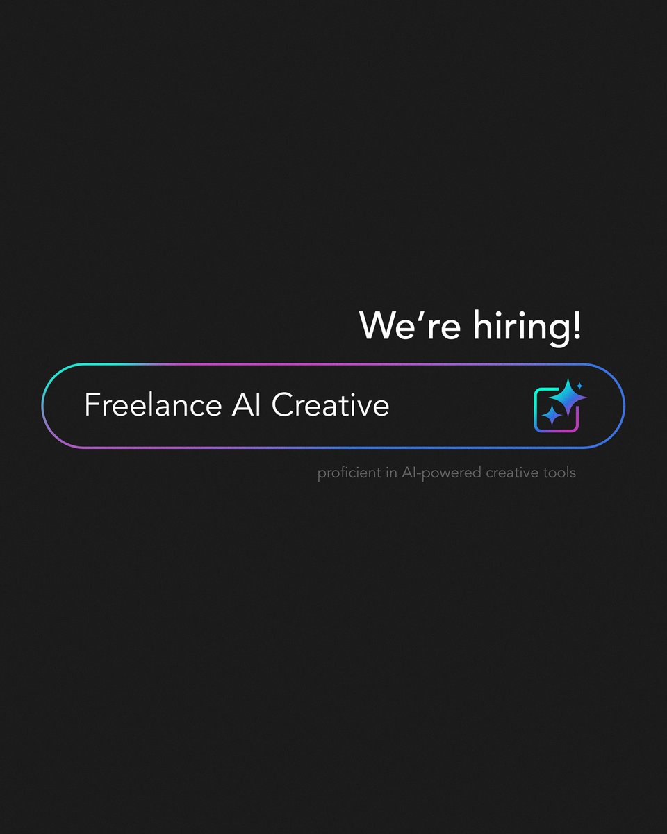 One-eyed Jack (@oneeyedjacksa) on Twitter photo We're on the lookout for a Freelance AI Creative to help bring the future of artificial intelligence to life visually, conceptually, and creatively.Â
To apply, send your portfolio to work@one-eyedjack.co.za with the subject line: AI Creative – Your Name.
#JobOpportunity We're on the lookout for a Freelance AI Creative to help bring the future of artificial intelligence to life visually, conceptually, and creatively.Â
To apply, send your portfolio to work@one-eyedjack.co.za with the subject line: AI Creative – Your Name.
#JobOpportunity