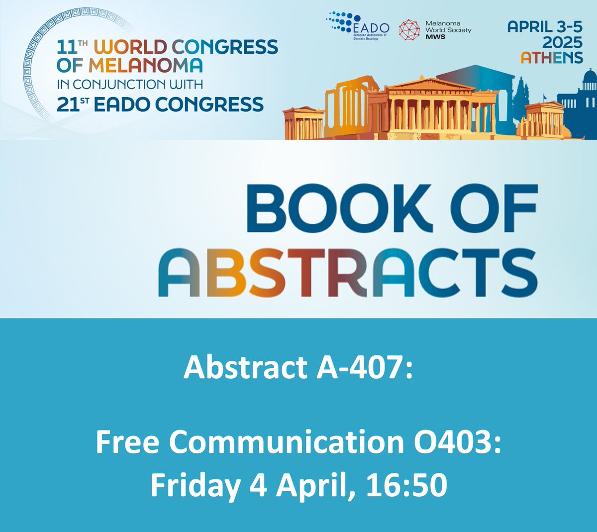 We have an abstract and talk on our early research at EADO. A-407: Harnessing machine learning to the immunohistochemical expression of AMBRA1 and Loricrin to identify non-ulcerated AJCC Stage I/II melanomas at high-risk of metastasis. O403: 4 April 16:50 #melanoma