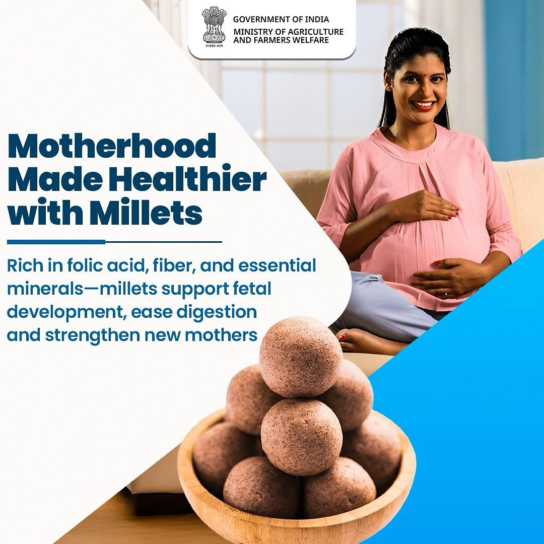 Nourishing the future with the wholesome goodness of millets, empowering moms and babies with every bite. #IYM2023 #ShreeAnna #millets