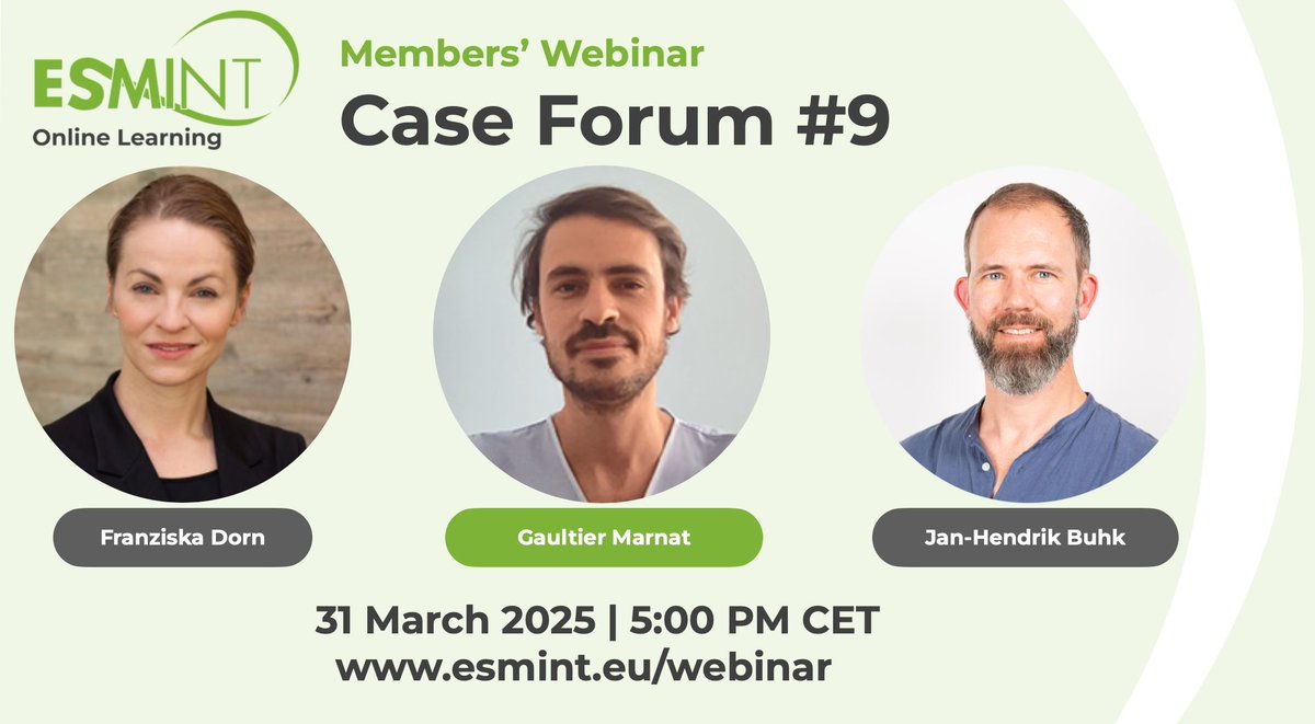 ESMINT Society (@esmintsociety) on Twitter photo 📢 #ESMINT Members, join the accredited Case Forum #9 on 31 Mar, 5 pm CEST 🧠✨ Interactive case discussions with Dr. Marnat, Dr. Dorn & Prof. Buhk 🔹 Earn 1 CME credit 🔗 buff.ly/P7pdpil <a href="/Aggour/">Mohamed Aggour</a> <a href="/GuenegoAdrien/">The French Brain Doctor</a> <a href="/anna_kyselyova/">Anna Kyselyova</a> <a href="/Roland_K_Schwab/">Roland Schwab</a> <a href="/JanHendrikBuhk/">Jan-Hendrik Buhk</a> <a href="/MPeyT1/">Marios Psychogios</a> 📢 #ESMINT Members, join the accredited Case Forum #9 on 31 Mar, 5 pm CEST 🧠✨ Interactive case discussions with Dr. Marnat, Dr. Dorn & Prof. Buhk 🔹 Earn 1 CME credit 🔗 buff.ly/P7pdpil <a href="/Aggour/">Mohamed Aggour</a> <a href="/GuenegoAdrien/">The French Brain Doctor</a> <a href="/anna_kyselyova/">Anna Kyselyova</a> <a href="/Roland_K_Schwab/">Roland Schwab</a> <a href="/JanHendrikBuhk/">Jan-Hendrik Buhk</a> <a href="/MPeyT1/">Marios Psychogios</a>