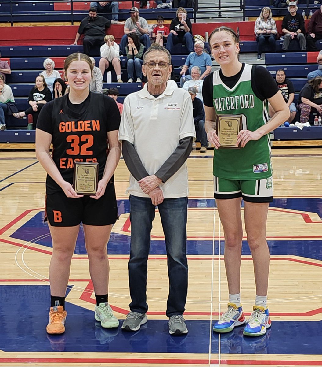 2025 BACF Boys Basketball Skills Competition...
Free throws:… 1st place—Avery Wagner (Waterford); 2nd place Haley Alloway (Belpre).

3-point shootout:...1st place—Faith Pickens ( Williamstown); 2nd place—Haley Alloway (Belpre).