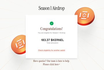 simontova1's tweet photo. Check if you qualify for the $KERNEL Airdrop today!

🚀 Find out if you can claim your $KERNEL tokens.

✅ https://t.co/klmFFksDp9

🔹 350K+ participants involved.
🔹 2.1B+ Kernel Points earned.
🔹 10% of the total #KERNEL supply is dedicated to the airdrop. https://t.co/TgWrZZVV6S