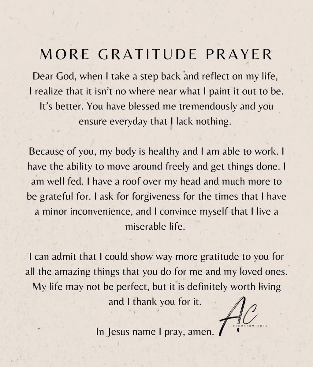 More gratitude prayer