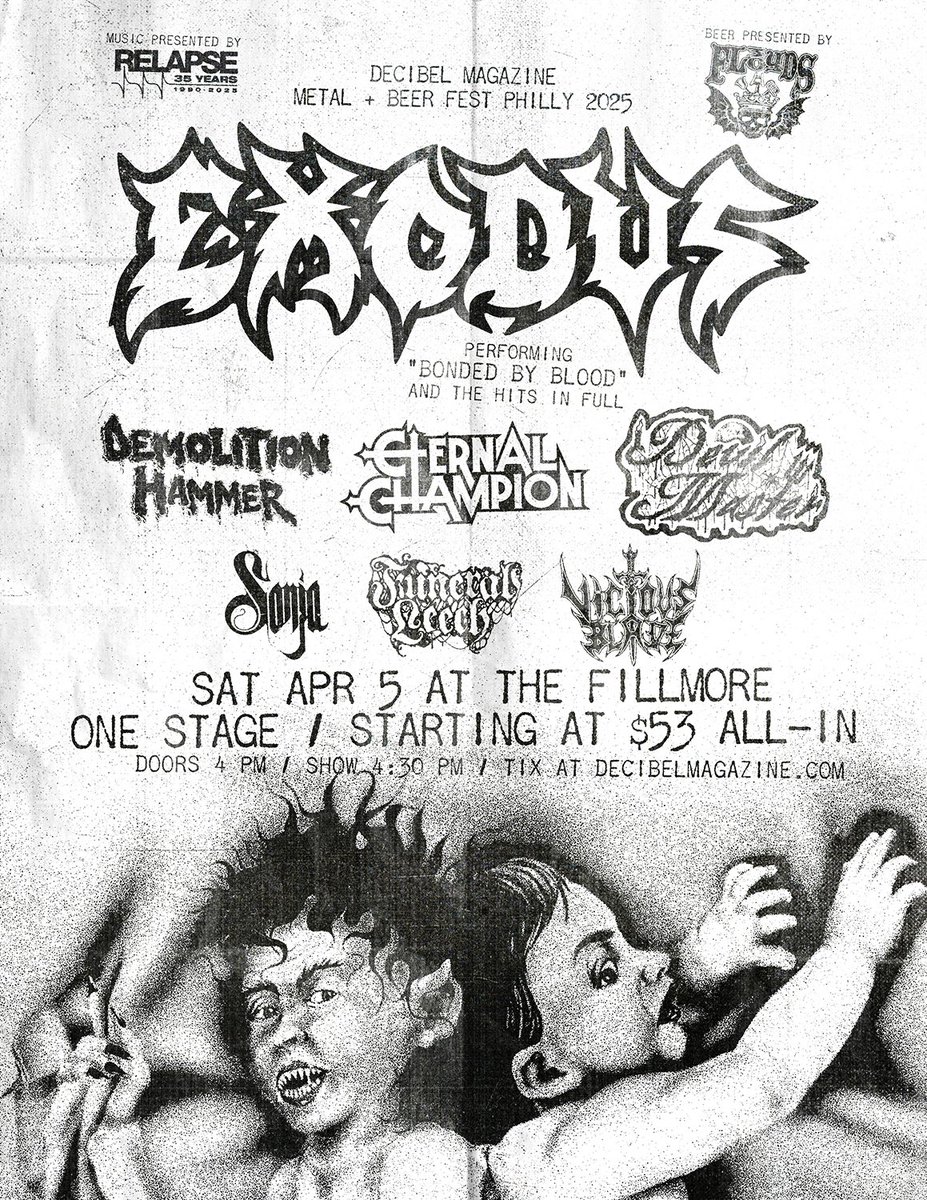 Philly, THIS WEEKEND! Metal &amp; Beer Fest kicks off at Fillmore Philly on April 4-5!

Two days! 14 bands! 15 breweries! How many liver transplants? Who knows! But get your tix now before it's too late!

Tickets: decibelmagazine.com/events/metalan…