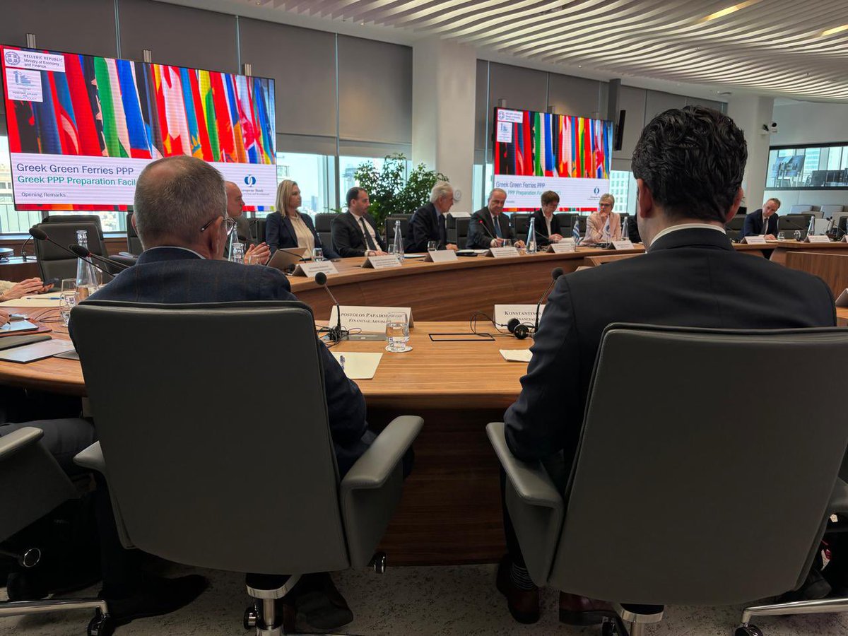 StylianidesEU's tweet photo. Participated at EBRD Workshop on greening the Greek passenger fleet.

With a Public Private Partnership under a realistic finance model,  Greece innovates towards decarbonising maritime transport. 

Safe, green &amp; modern vessels built in Europe will increase EU’s competitiveness. https://t.co/J8Q1CpVpIG