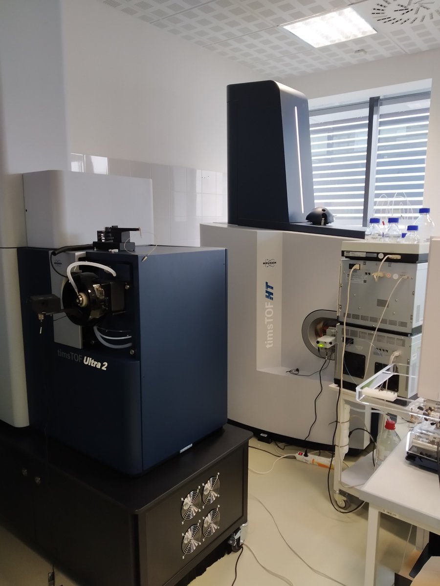 In March, we installed two high-res mass spectrometers via the CIISB project! 🚀 Upgraded timsTOF Pro 2 → HT for faster scans &amp; wider dynamic range. Added Ultra 2 for ultra-sensitive analysis of low-input samples. 🔬 #MassSpec #Proteomics #CIISB