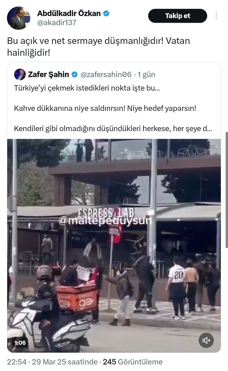 Robbie Williams, Muse ve Trevor Noah'yı bu yaz İstanbul'a getirecek olan DBL Entertainment'ın sahibi Abdülkadir Özkan, Espressolab'ı boykot eden vatandaşlara "vatan haini" dedi.
