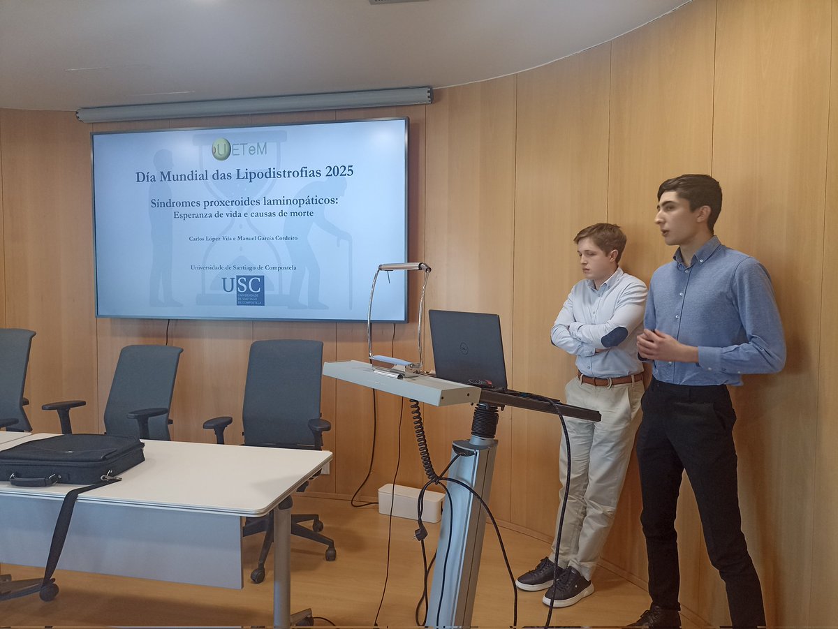 Carlos López y Manuel García nos presentan los resultados preliminares de su estudio: "Síndromes progeroides: esperanza de vida y causas de muerte" #DiaMundialLipodistrofias