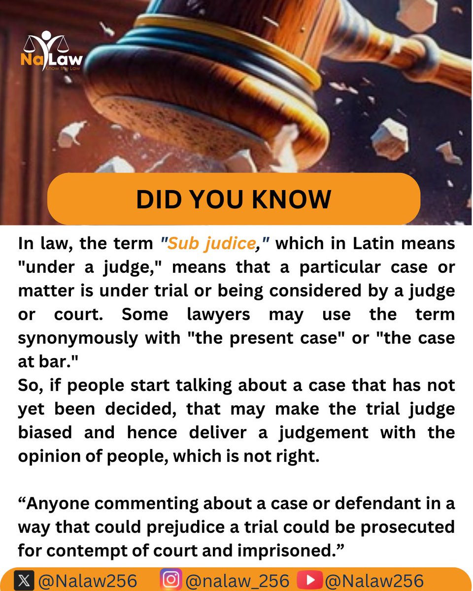 Did you know? Discussing an ongoing court case is illegal!
#KnowtheLaw