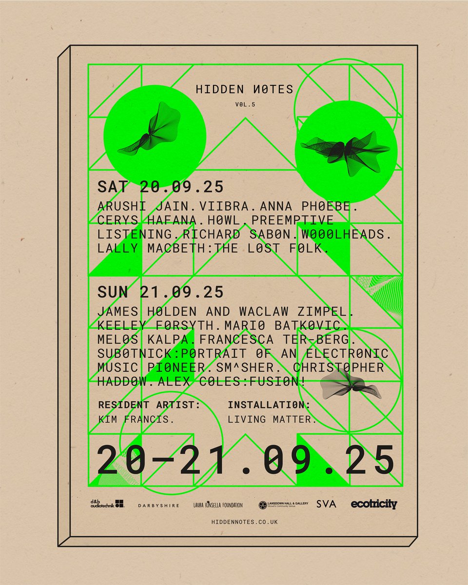 Hidden Notes Festival  
Vol.5 20-21.09.25   
Stroud. Gloucestershire. UK.
FRANCESCA TER-BERG 
hiddennotes.co.uk/hn-2025 💚