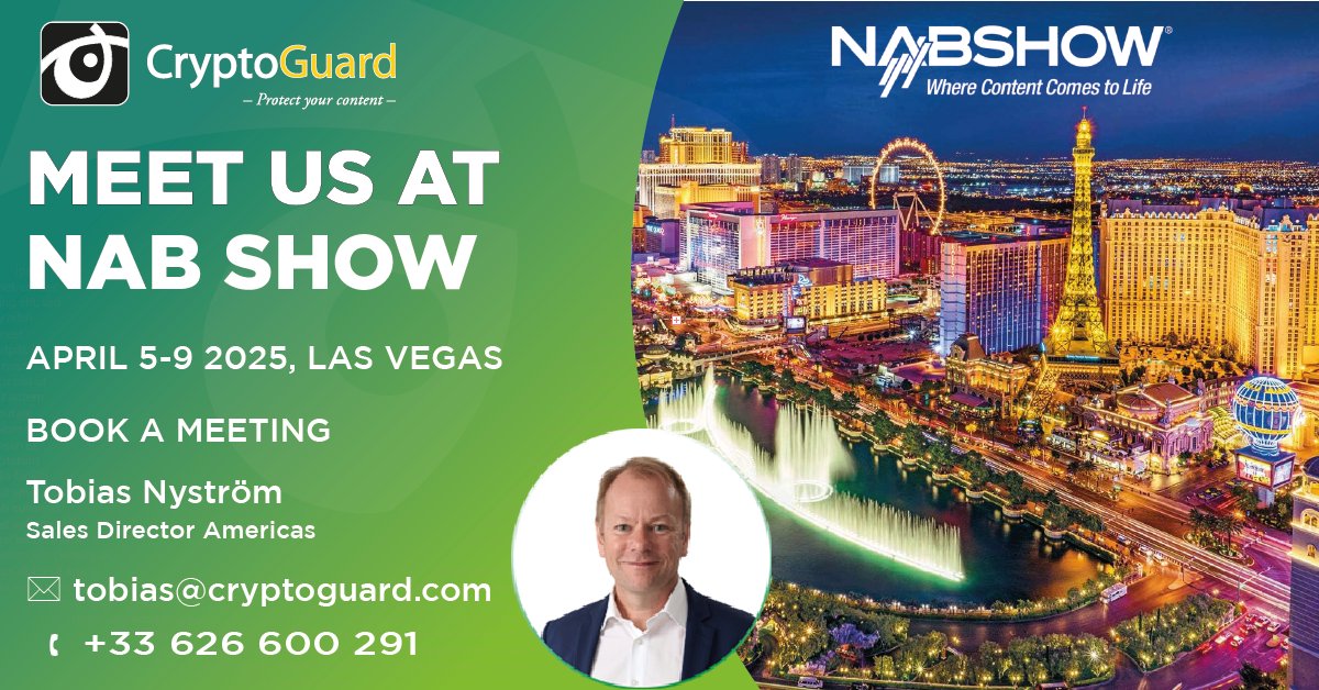 Meet CryptoGuard at NAB Show, to discover how our affordable and scalable end-to-end OTT solution can empower PayTV operators, ISPs and Telcos to seamlessly launch OTT services with minimal investment. featuring cutting-edge OTT capabilities, including studio-grade DRM and CAS.