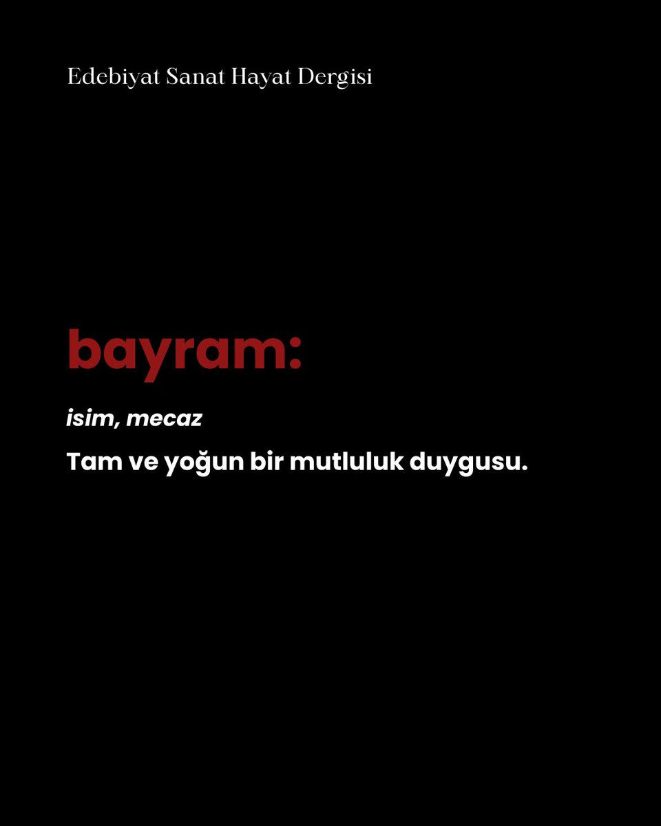 Toplum olarak barış, adalet ve huzur içinde kutlayabileceğimiz, özgürlük ve eşitliğin herkes için sağlanacağı bir bayram hayaliyle…

Ülkemizin gençlerinin bir an önce ailelerine kavuşmalarını bekliyoruz. Hak, hukuk ve adaleti savunuyoruz.

edebiyatsanathayat.com/2025/03/30/bay…