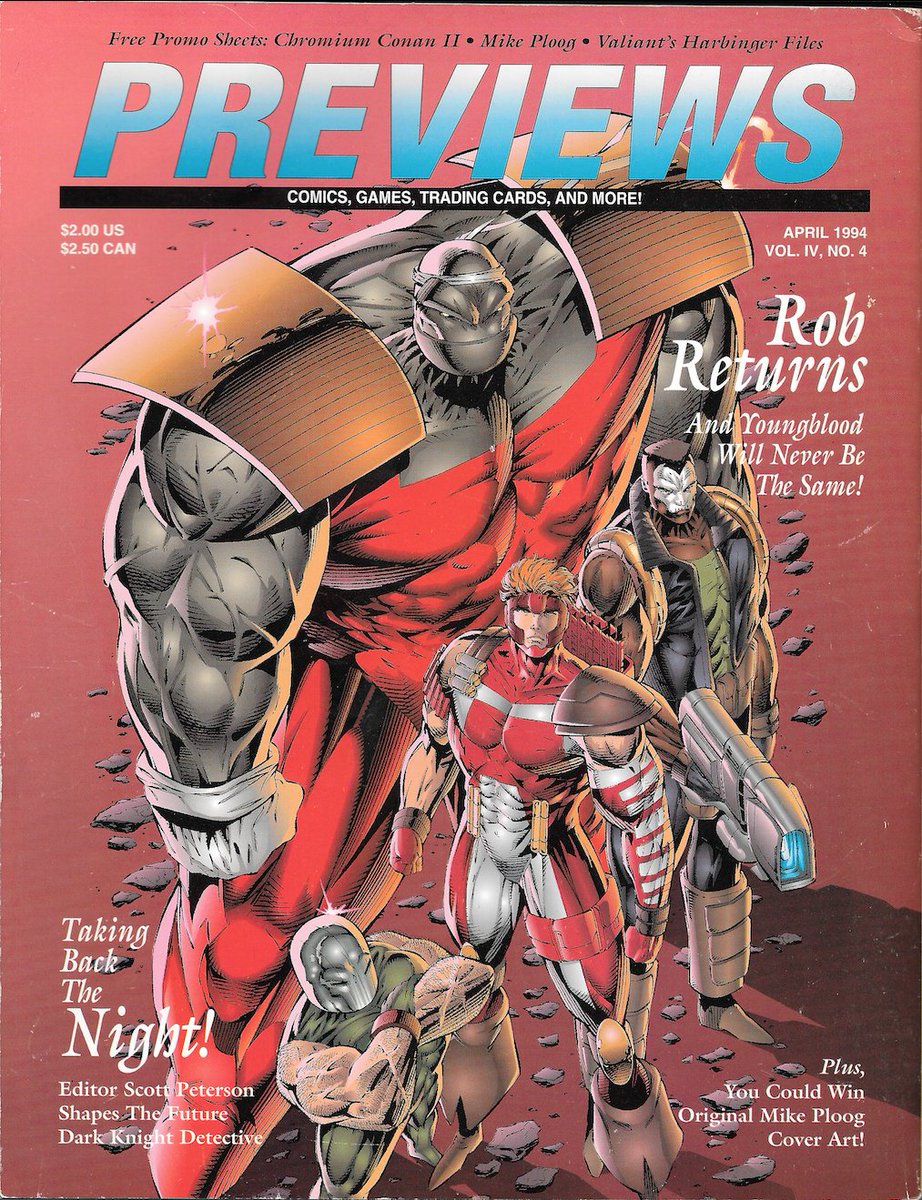 RobMessick's tweet photo. This cover to Previews Magazine blew my mind.  Art never used as a Youngblood cover.  Rob was really working his ass off when he brought Youngblood back after his sabbatical.

@robertliefeld
#Youngblood #RobLiefeld
@ImageComics
#DiamondPreviews #PreviewsCatalogue #Badrock #Troll https://t.co/GiE9s7MF1l