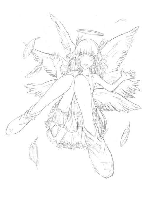 線画『熾天使さん』
しばらく熟成させてから清書しますねദ്ദി ˃ ᵕ ˂ )♪*゜

#絵描きさんと繋がりたい #絵描きさんフォロバ100 