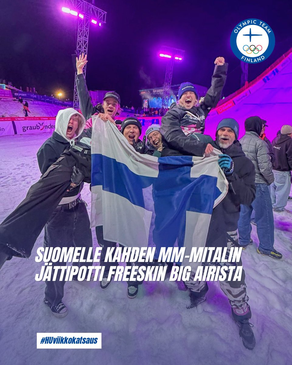 Huippu-urheilun viikkokatsauksessa:

🔥 Elias Syrjä ja Anni Kärävä big airin MM-mitaleille
✅ Suomelle kolme olympiapaikkaa taitoluistelun MM-kisoista
⛳ Sami Välimäki nousi neljänneksi PGA-kiertueella Houstonissa

🔗 olympiakomitea.fi/ajankohtaista/…

📸 Fearless Finns