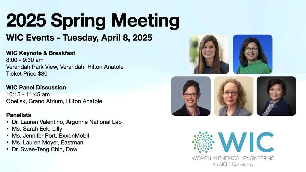 AIChE WIC (@aichewic) on Twitter photo Don't miss our events tomorrow at the <a href="/ChEnected/">American Institute of Chemical Engineers (AIChE)</a> Spring Meeting! #WICisYOU Don't miss our events tomorrow at the <a href="/ChEnected/">American Institute of Chemical Engineers (AIChE)</a> Spring Meeting! #WICisYOU