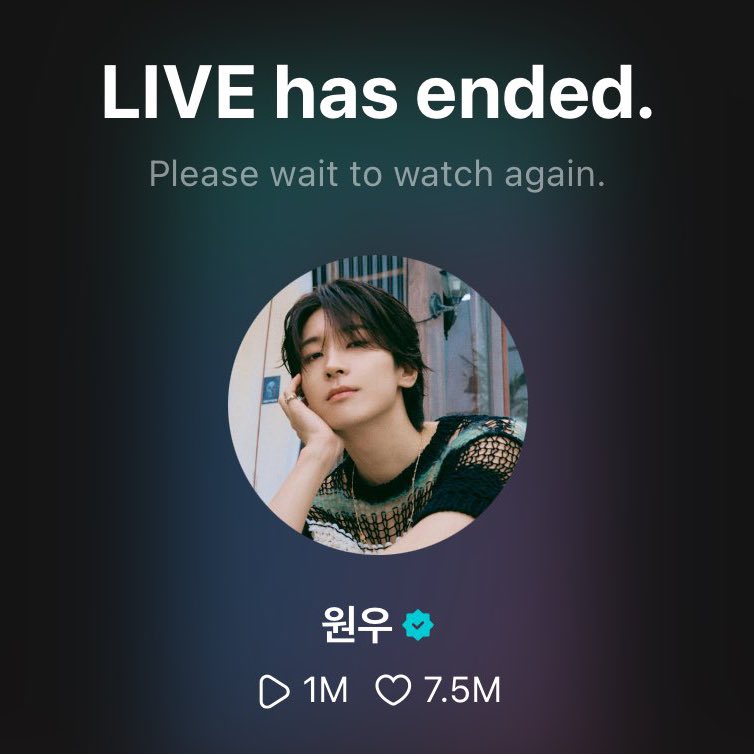 “LIVE has ended.” :’’’)))

jeonghan’s last wv live: sept 22, 2024 (4 days before he enlisted)
wonwoo’s last wv live: march 31, 2025 (3 days before he enlisted)

serve well, come back safely my JXW WONJEONGDAE WONHAN 😭🫂