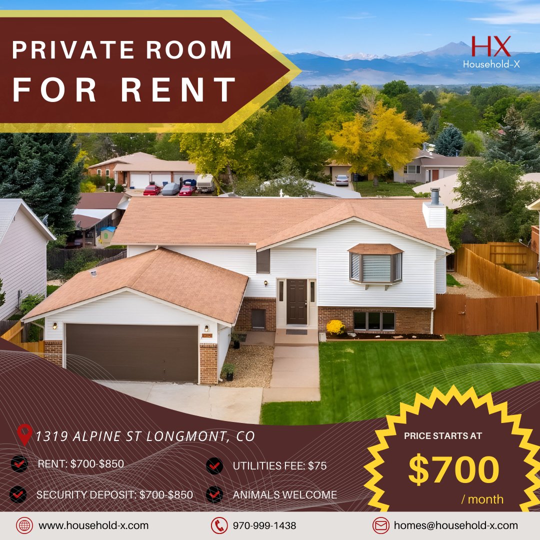 📍 1319 Alpine St Longmont, CO 

🔑 Rent by the Room, Stay for the Vibes! ✨ Your new home is waiting—an affordable, comfortable, and diversity-friendly space just for you!

📅—DM us now! 

Visit us at household-x.com

 #SustainableLiving #ColivingRealEstate
