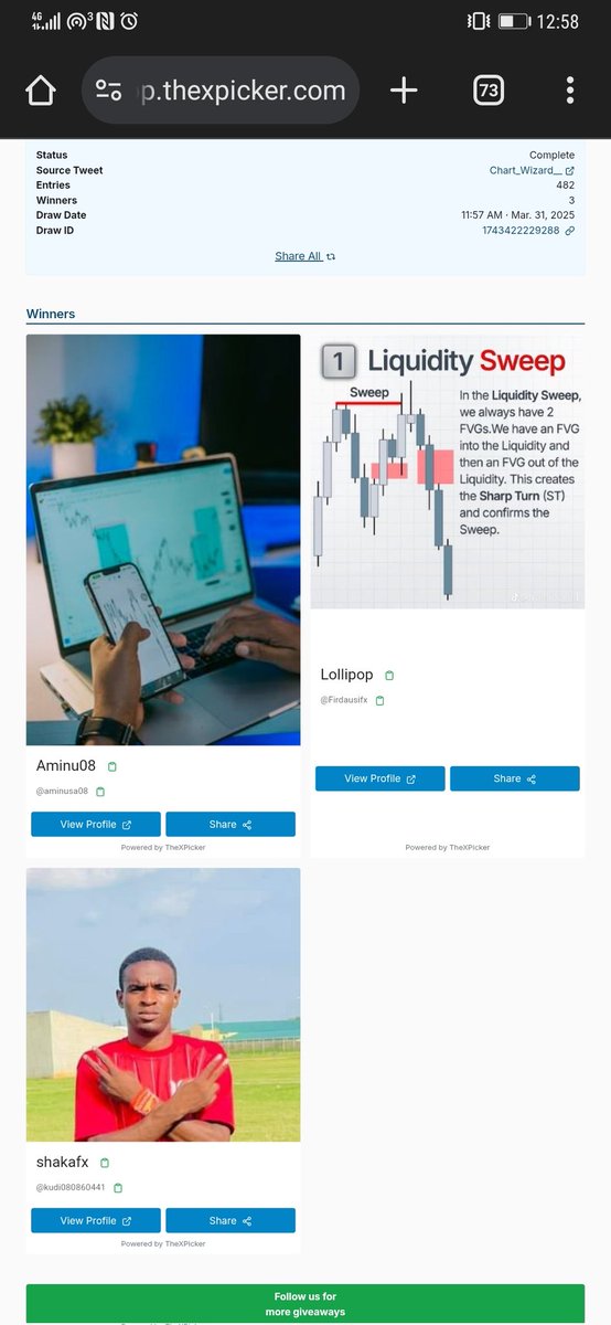 Congratulations to x picker winners.
Draw ID: 1743422229288

<a href="/aminusa08/">Aminu08</a> 
<a href="/Firdausifx/">Lollipop</a> 
<a href="/kudi080860441/">shakafx</a> 

Kindly open ticket on discord to claim your account.