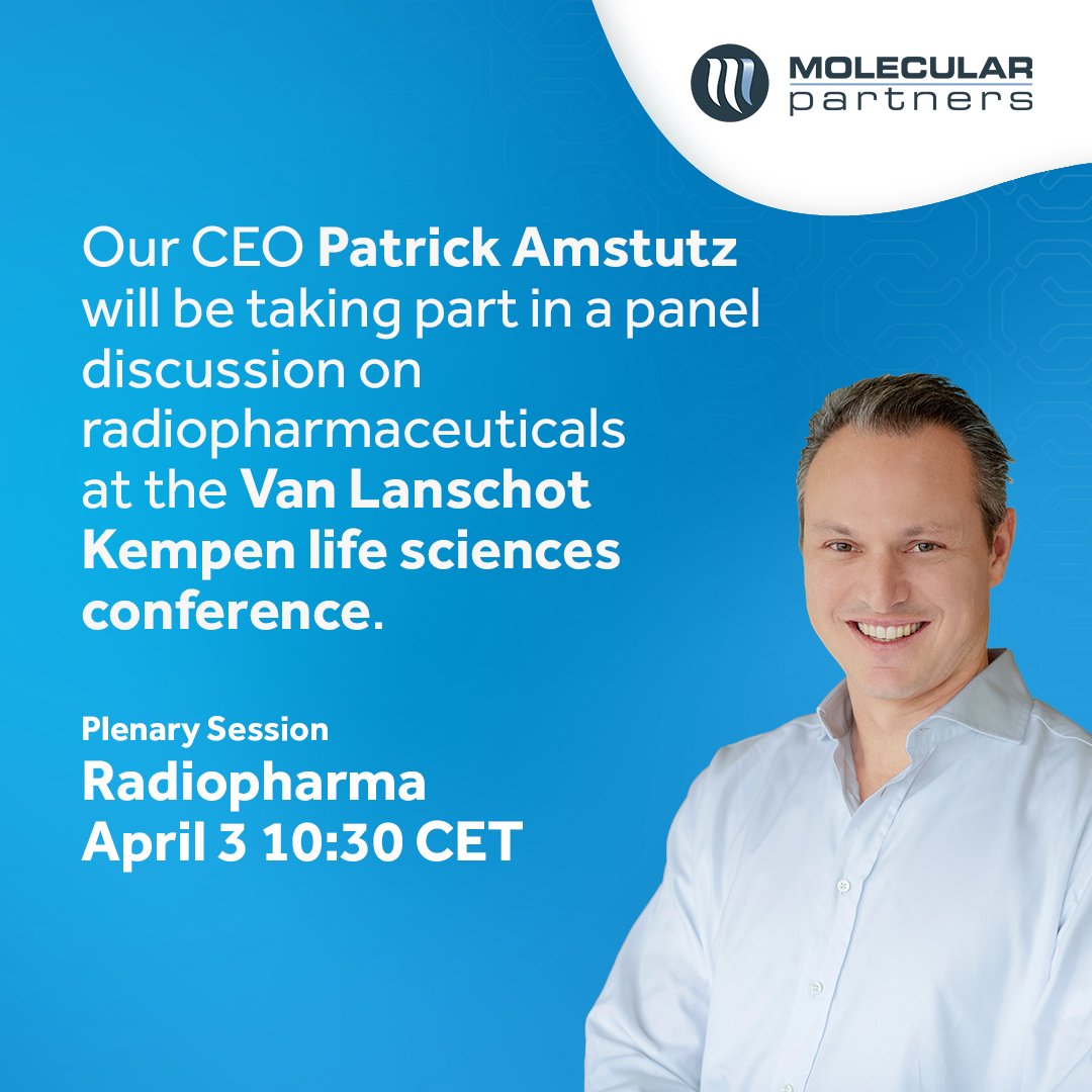 Our CEO Patrick Amstutz will be taking part in a panel discussion on radiopharmaceuticals at the Van Lanschot Kempen Life Sciences Conference, on April 3 at 10:30am CET.

#Cancer #Oncology #Biotech #Investing #DARPin #RadioDARPin
