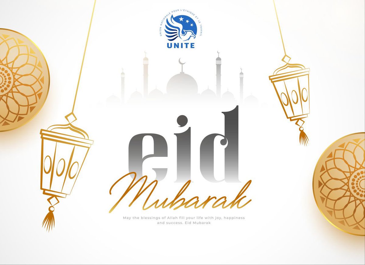 nous souhaitons à vous et à vos proches un Eid Mubarak rempli de paix, de joie et de bénédictions. Que cette fête soit l'occasion de renforcer nos liens et de promouvoir l'unité et la fraternité. Eid Moubarak à tous nos membres et sympathisants. 
Bonnes fêtes 🥳