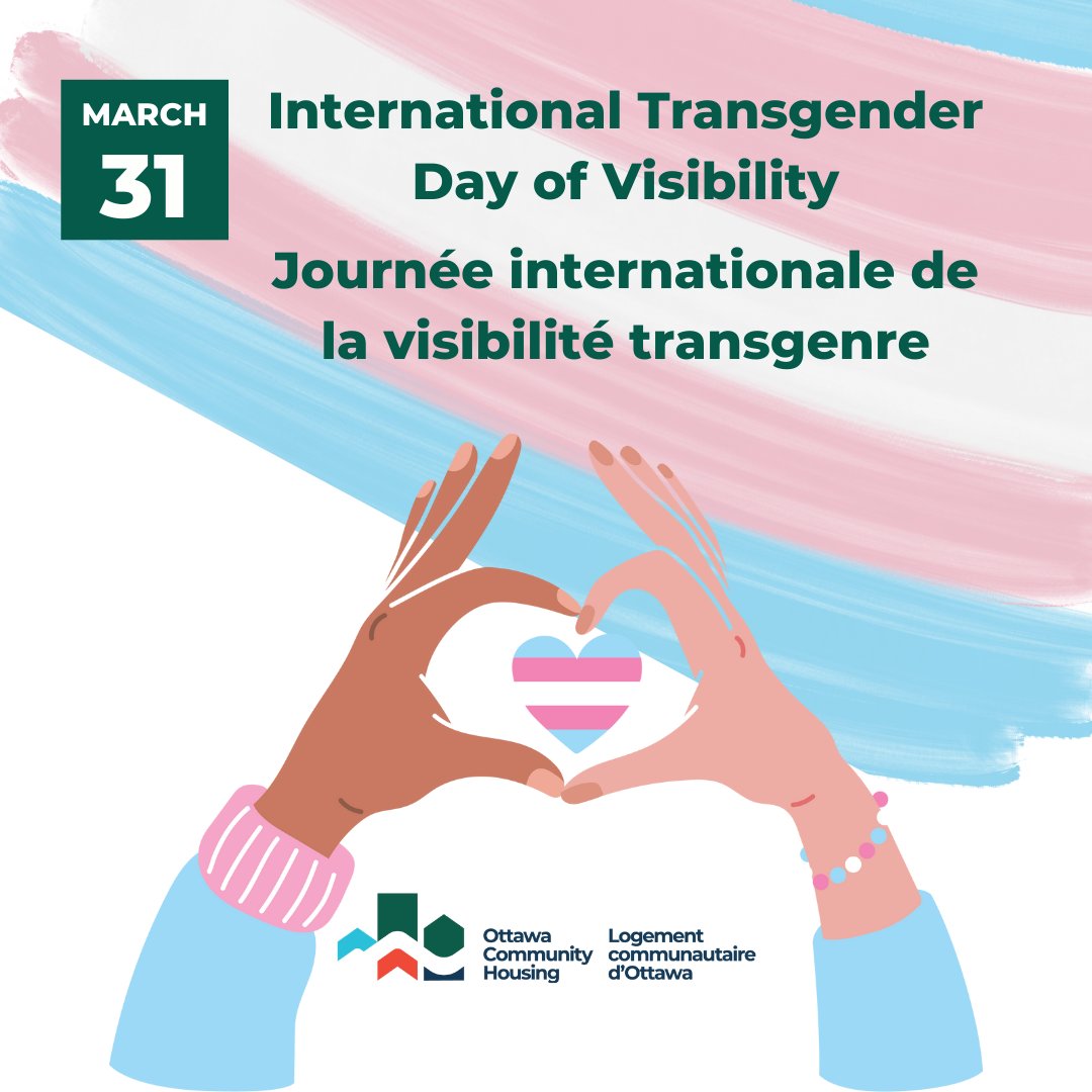 Today is International Transgender Day of Visibility! 🌈 Let's celebrate and honour the transgender community for their strength, resilience, and contributions. #TDOV #TransVisibility 

--- 

Aujourd'hui, c'est la Journée internationale de la visibilité transgenre ! 🌈 Célébrons