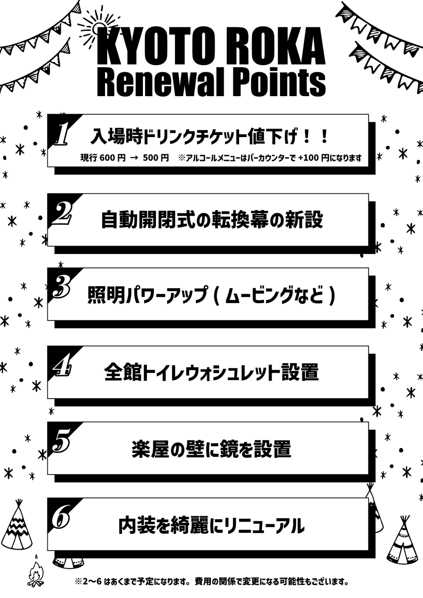 kyoto_roka's tweet photo. 【募集】
京都ROKAでは持ち込みイベント・出演希望者を募集しております！
3月に自動開閉式の転換幕設置も完了し、ますます使いやすくなりました！

バンド、アイドル、シンガー、ダンス、なんでも対応致します！

お問い合わせは
kps@kyoto-roka.com
075-366-6369
までお気軽に！！

https://t.co/IRkaSZMuRX