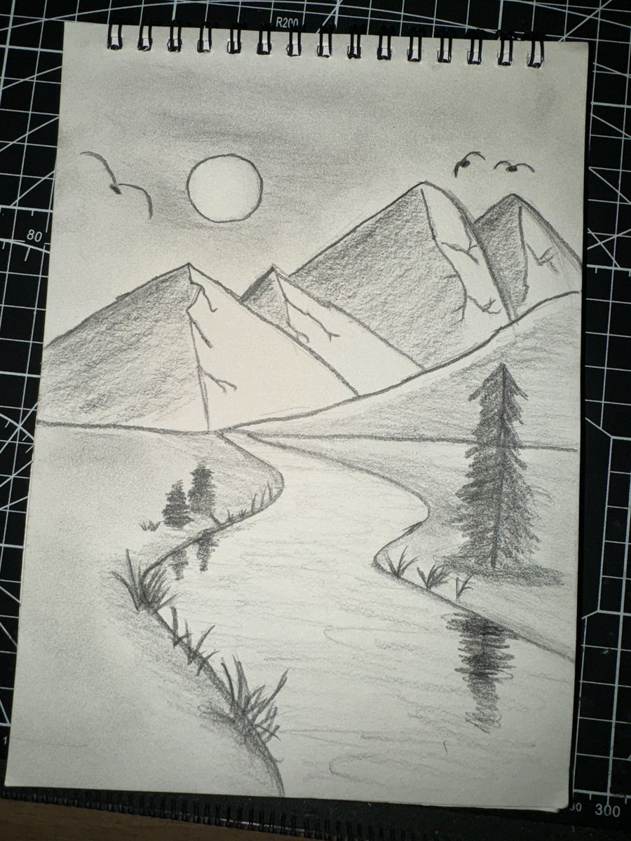 on88117's tweet photo. Day 14 of my #drawingeverydaychallenge ! I wanted to mix it up today so I drew a landscape hehe 

#art #drawing https://t.co/Hgkg183gqe