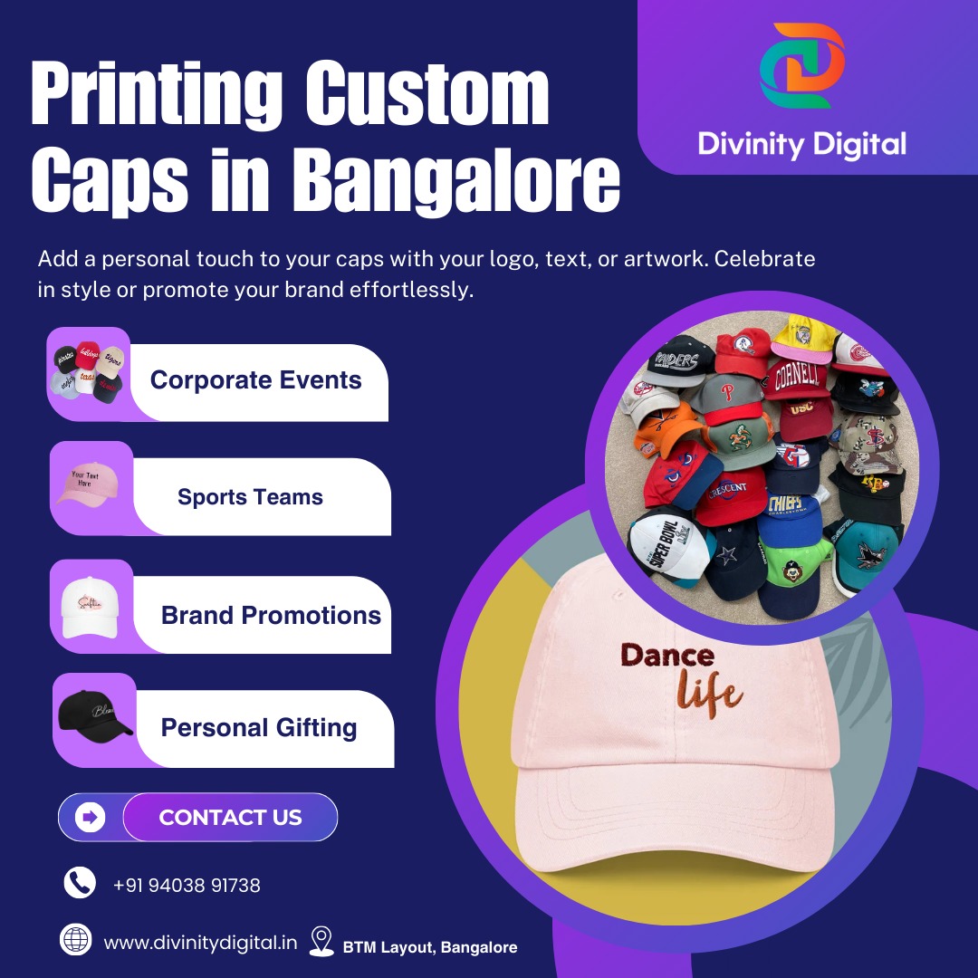 DigitalDiv61291's tweet image. Top off your style with custom cap printing from Divinity Digital! 

🧢 Perfect for events, promotions, or personal branding. Quality prints that make a statement.

🌐 divinitydigital.in

#CustomCaps #CapPrinting #BangalorePrinting #DivinityDigital #PromotionalCaps