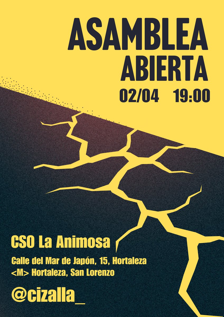 CIZALLA (@cizalla_) on Twitter photo Continuemos señalando a los culpables, sigamos construyendo la alternativa organizada frente al imperialismo.
Este miércoles, a las 19:00, en el <a href="/CSOLaAnimosa/">CSO La Animosa</a> Continuemos señalando a los culpables, sigamos construyendo la alternativa organizada frente al imperialismo.
Este miércoles, a las 19:00, en el <a href="/CSOLaAnimosa/">CSO La Animosa</a>