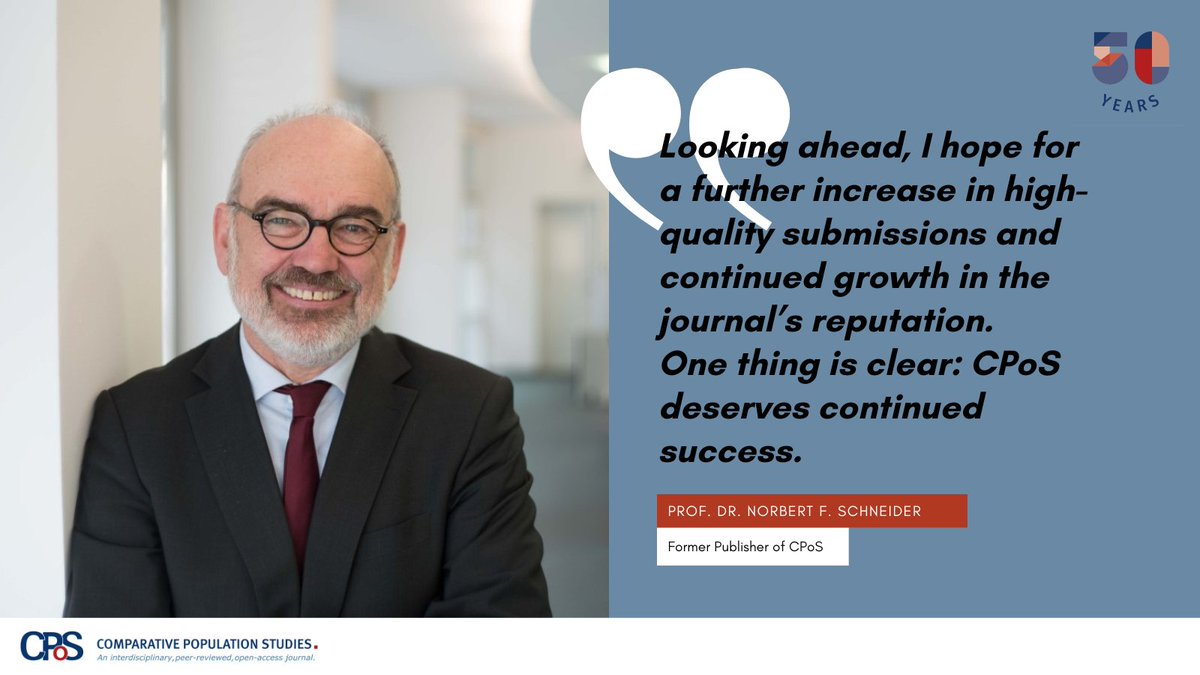 Comparative Population Studies (@cpos_journal) on Twitter photo 🎉 50th anniversary 🎉
In his editorial, former director of <a href="/bib_bund/">Bundesinstitut für Bevölkerungsforschung (BiB)</a> and publisher of <a href="/cpos_journal/">Comparative Population Studies</a>, Norbert F. Schneider, reflects on the #transformation of CPoS: From a German print journal into an international #open-access journal
comparativepopulationstudies.de/index.php/CPoS… 🎉 50th anniversary 🎉
In his editorial, former director of <a href="/bib_bund/">Bundesinstitut für Bevölkerungsforschung (BiB)</a> and publisher of <a href="/cpos_journal/">Comparative Population Studies</a>, Norbert F. Schneider, reflects on the #transformation of CPoS: From a German print journal into an international #open-access journal
comparativepopulationstudies.de/index.php/CPoS…