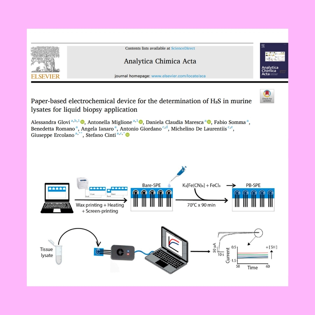 🧪 A new electrochemical sensor for cancer diagnosis! 🔬
Thanks to the authors: Glovi, <a href="/A_Miglione/">Antonella Miglione</a> , Maresca, Somma , Romano, Ianaro, Giordano, De Laurentiis, Ercolano, <a href="/S_Cinti87/">Stefano cinti</a> 
🙏 Thanks to <a href="/AIRC_it/">Fondazione AIRC per la ricerca sul cancro</a>  for the support!
#CancerResearch #LiquidBiopsy #ElectrochemicalSensor #PoC