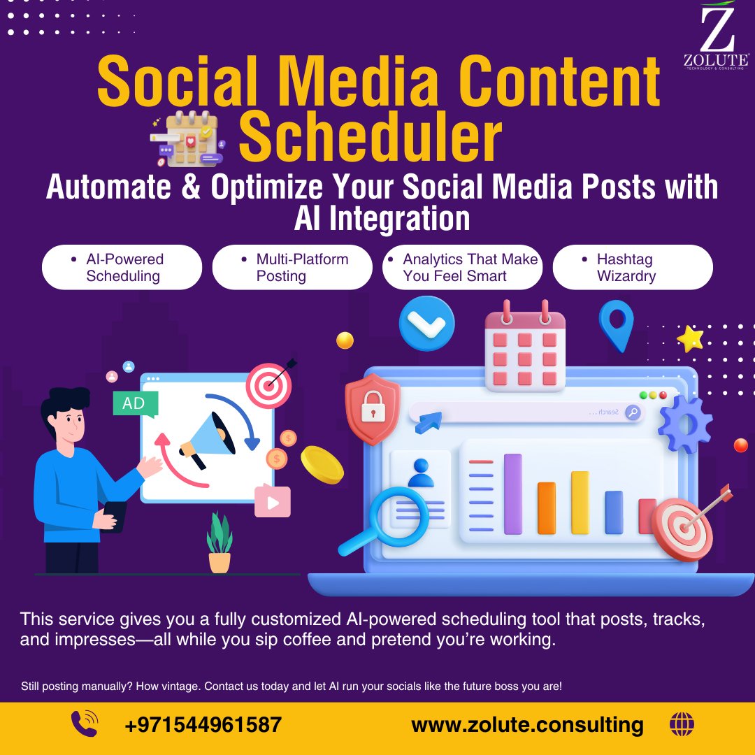 ZOLUTE's tweet image. Social Media Content Scheduler – Because “Oops, Forgot to Post!” Isn’t a Marketing Plan
zolute.consulting/services/socia…
 
#SocialScheduler #NoMoreLastMinutePosts
#MarketingAutomation #SocialMediaTools #ContentPlanner #DigitalMarketingLife #WorkSmarterNotHarder #SMMTools
#ZoluteSolutions