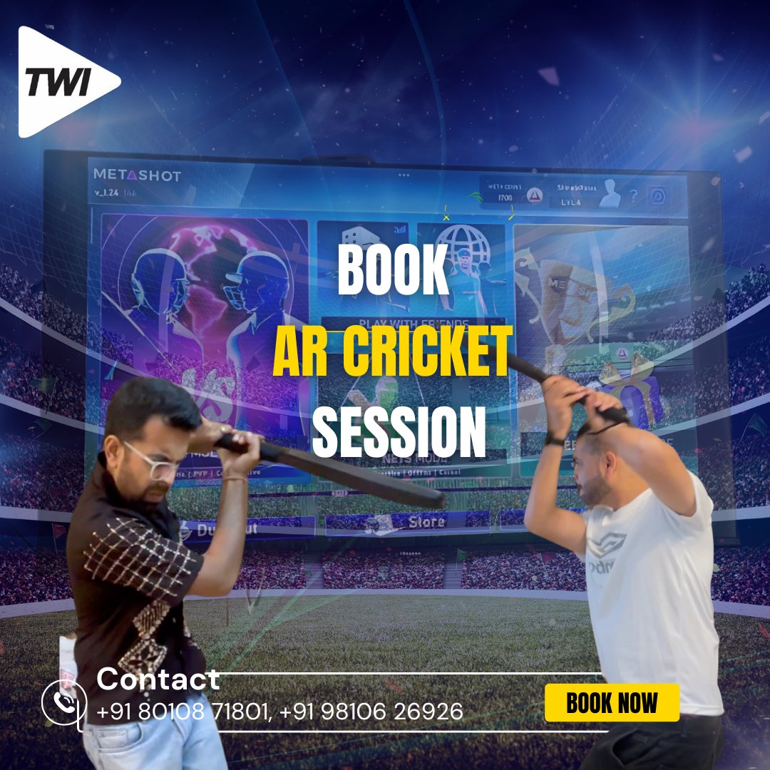 IndiaTeamwork's tweet photo. What if the excitement of a stadium came right to your workplace? With AR Cricket, immerse yourself in a cutting-edge AR gaming experience that brings the thrill of the game to your team!
Perfect for team bonding, fun challenges, and an unforgettable experience. 
#teambuilding https://t.co/2AZLwpGqo1