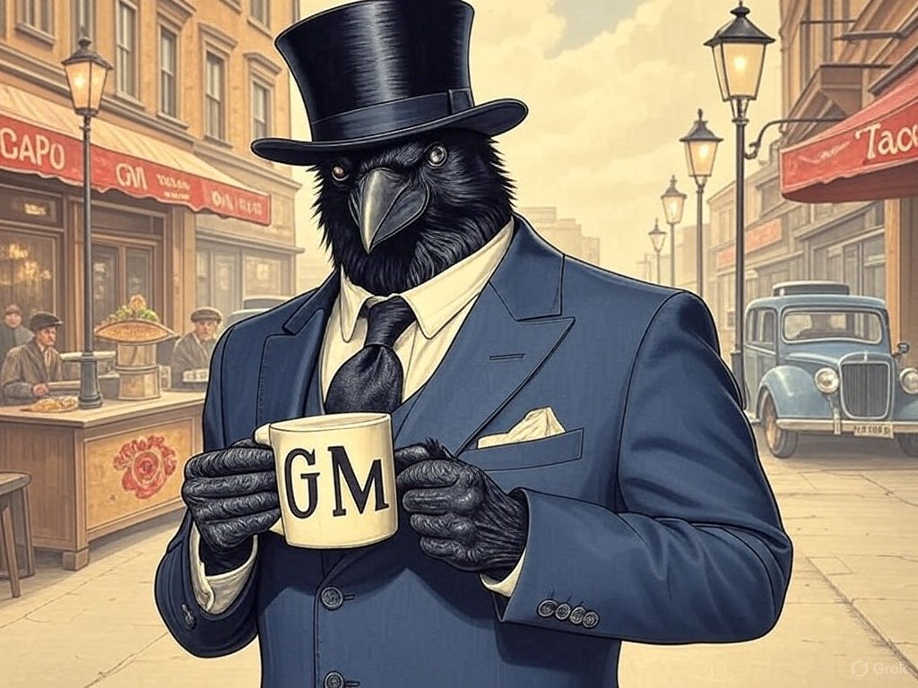 GM 

Good day family and friends

Hope we got some good rest this weekend and are ready for a great week

Let’s get it

CAW CAW