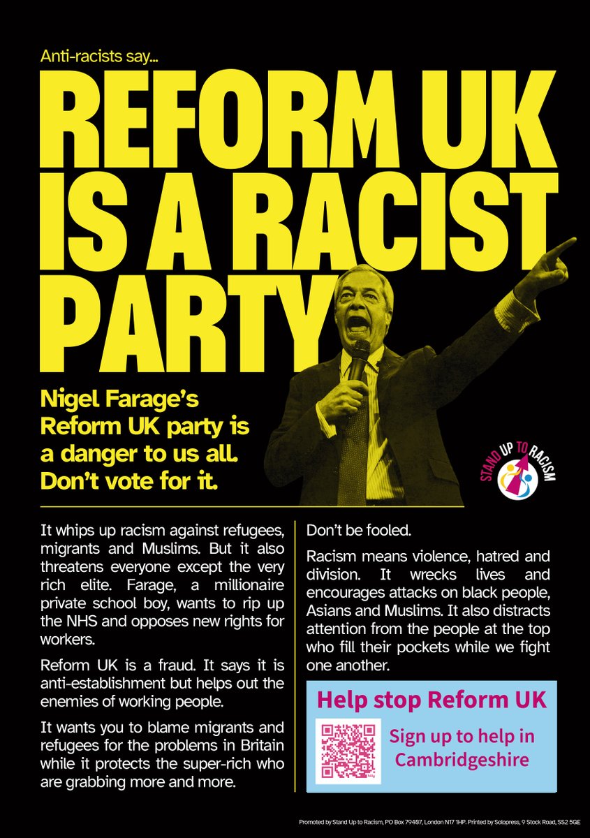 Wisbech &amp; Ely - Campaign against Reform UK this Saturday - mailchi.mp/cba1d2b2ac8e/s…