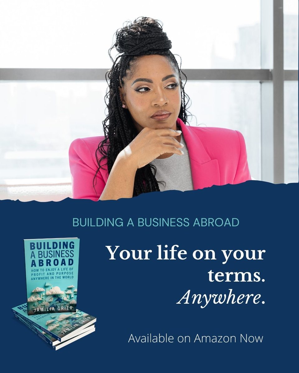 The scariest part wasn't moving abroad—it was choosing to believe I could build a meaningful life anywhere. "Building a Business Abroad" is my story of following passion over fear, and you can too. #JamiliaGrier #BuildingABusinessAbroad