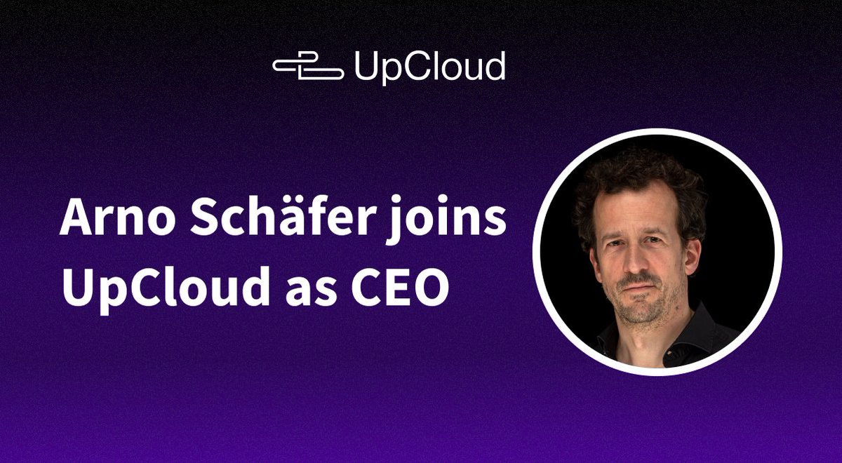 We're excited to welcome Arno Schäfer as UpCloud’s new CEO! With a strong background in global tech, he’ll lead us into our next phase of growth. ☁️
Read more 🚀  upcloud.com/blog/arno-scha…