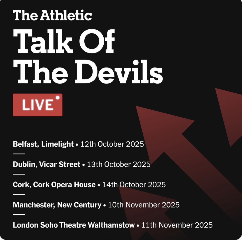 Andy Mitten (@andymitten) on Twitter photo Tickets now on sale for five Talk of the Devils live nights in the autumn: Manchester, London, Cork (for the first time), Dublin and Belfast. The last tour sold out, so we're in bigger venues where possible.
With <a href="/ianirving_/">Ian Irving</a> <a href="/lauriewhitwell/">Laurie Whitwell</a> <a href="/Ankaman616/">Carl Anka</a> and myself. Details here: Tickets now on sale for five Talk of the Devils live nights in the autumn: Manchester, London, Cork (for the first time), Dublin and Belfast. The last tour sold out, so we're in bigger venues where possible.
With <a href="/ianirving_/">Ian Irving</a> <a href="/lauriewhitwell/">Laurie Whitwell</a> <a href="/Ankaman616/">Carl Anka</a> and myself. Details here: