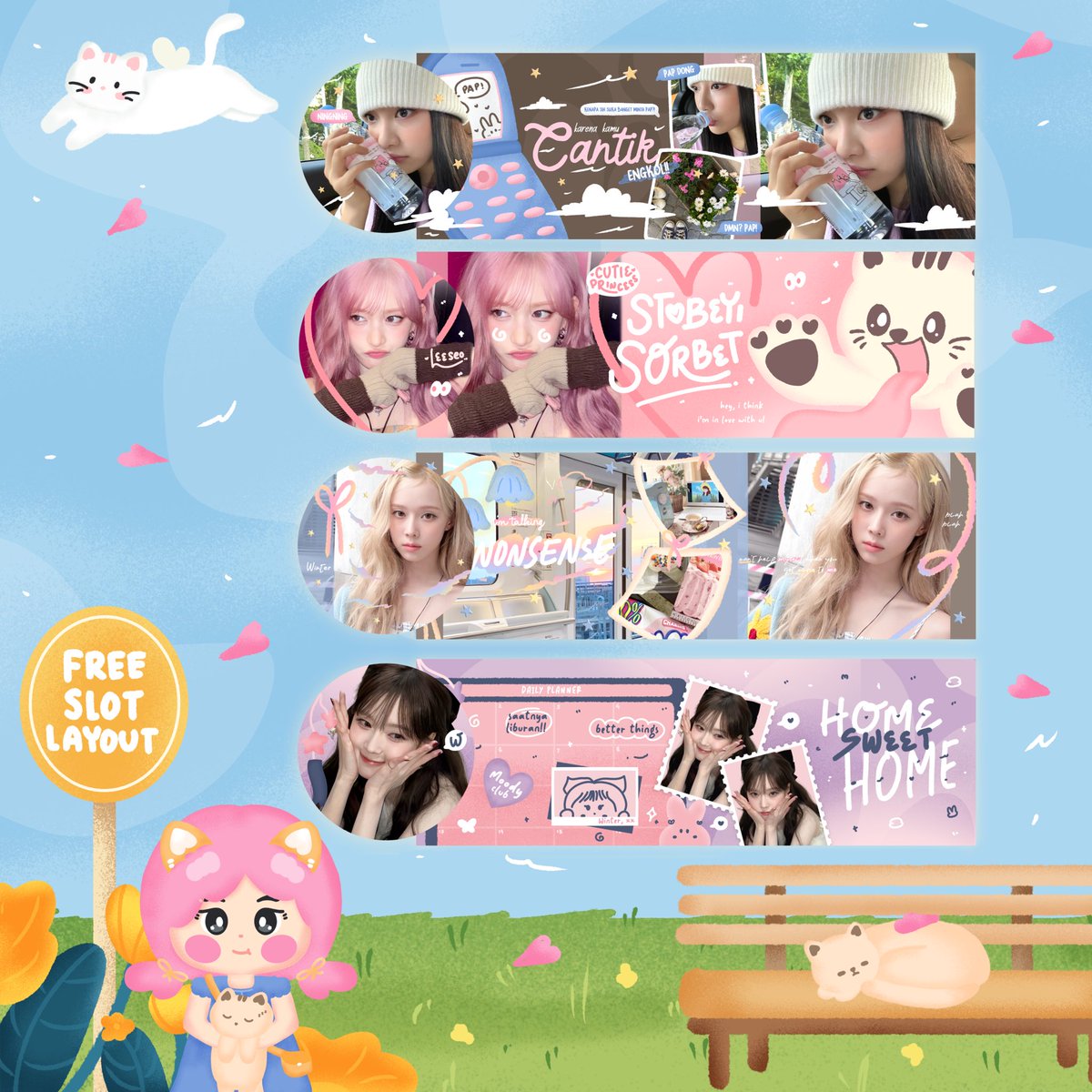 meOchibites's tweet image. help RT yah meongs ^__^

FREE 4 SLOT LAYOUT by request untuk merayakan kakak diins @susrfy birthday yeaay! 🥳🎂🎉🎈🎊

ayO ikutan meongs! cek ALT buat cara claimnya yaa &amp;gt;__O

#zonauang