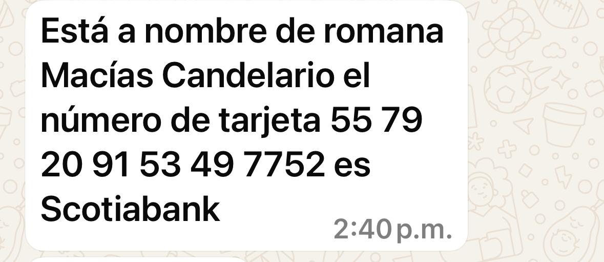 Ahora quienes hackearon mi número de WhatsApp están pidiendo dinero a depositar en cuenta de <a href="/ScotiabankMX/">Scotiabank en México</a> Es un fraude, no soy yo, ya puse denuncia en MP <a href="/FGJ_Tam/">Fiscalía General de Justicia de Tamaulipas</a>