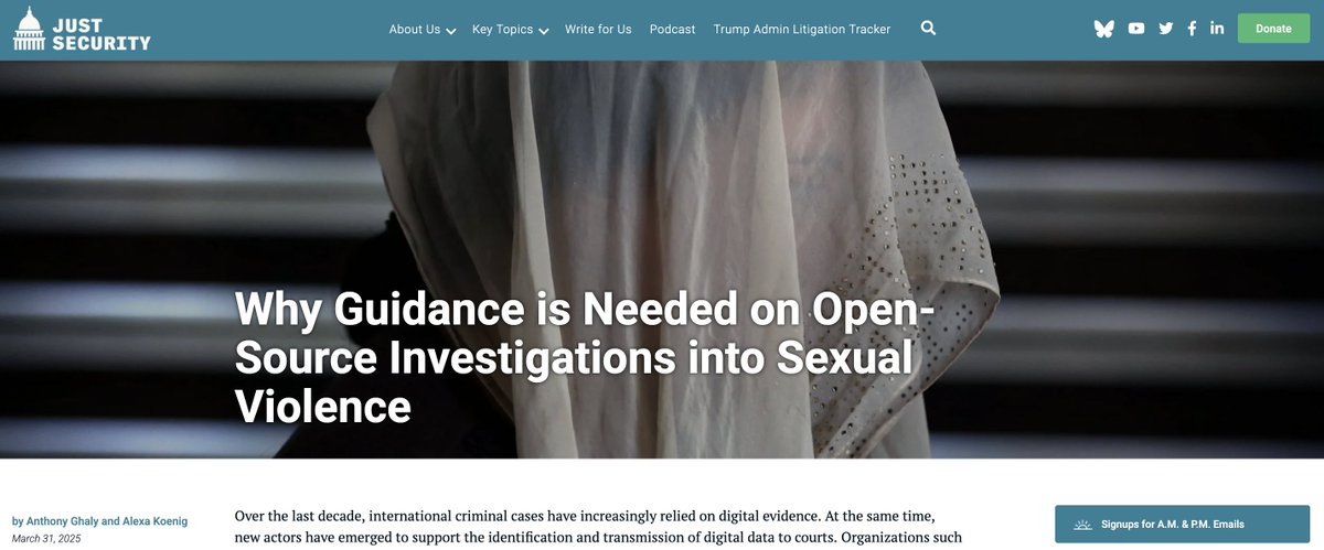 Just Security (@just_security) on Twitter photo (1/2) “Guidance on how to conduct digital investigations into sexual violence remains underdeveloped, leaving a dangerous gap,” write <a href="/GhalyAnthony/">Anthony Ghaly</a> and <a href="/KAlexaKoenig/">Alexa Koenig</a>
(link in 2/2) (1/2) “Guidance on how to conduct digital investigations into sexual violence remains underdeveloped, leaving a dangerous gap,” write <a href="/GhalyAnthony/">Anthony Ghaly</a> and <a href="/KAlexaKoenig/">Alexa Koenig</a>
(link in 2/2)