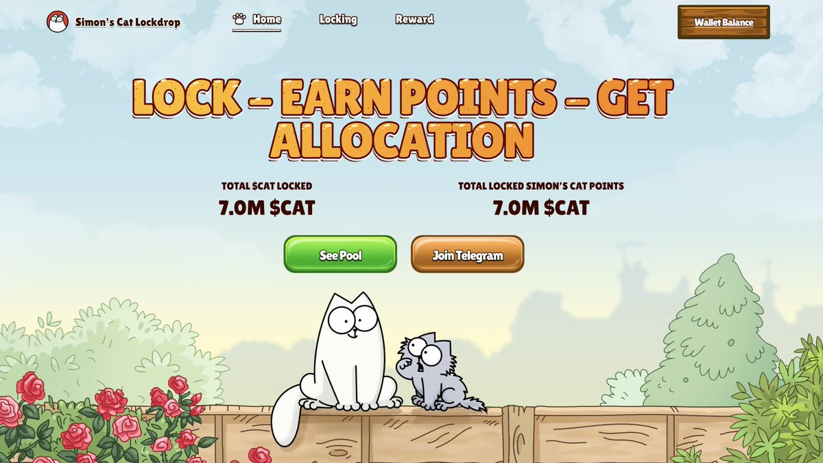 Lockdrop is LIVE! 😼

lockdrop.simonscat.quest

Stake your $CAT tokens to earn exclusive airdrops from
top projects.

First up: <a href="/TapDaDoge/">Tap Da Doge</a> - $RUN 

Here's how it works &amp; how to maximize your rewards 👇