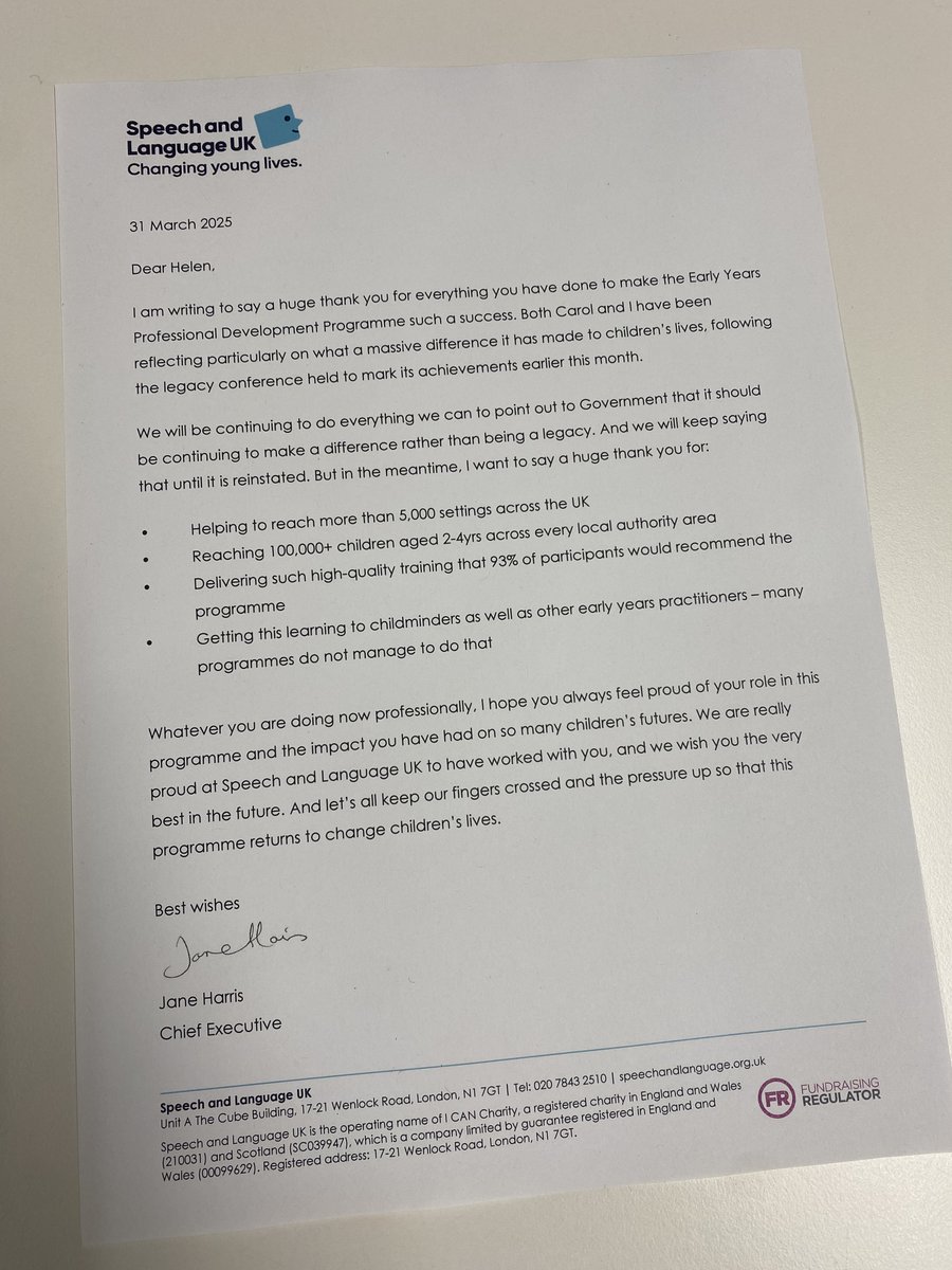 Today is a terrible and confusing day. A Government that supposedly prioritises early years has let the Early Years Professional Development Programme close - without any explanation to children, families or early years staff.  🤞🤞🤞 @dfe can reverse this at the #SpendingReview.