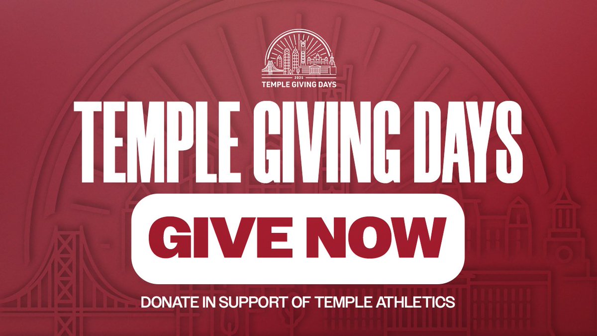 This week is #TempleGivingDays,  a campaign to unite the Temple community through a philanthropic celebration. 🍒⚪️

Support the holistic experiences of our 500+ student-athletes by making a gift today!

🔗 owlsports.com/templegivingda…